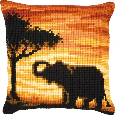 Produktbild von Vervaco KK730 Stickkissen Motiv Afrika Elefant