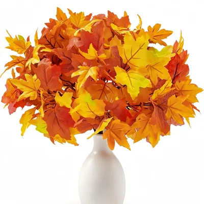 Künstliche Ahornblätter, 5 Stück, 35 cm, Herbstdeko