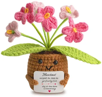 Productafbeelding van Handgemaakte mini-bloem – gehaakte bloem, decoratie, cadeau-idee, roze