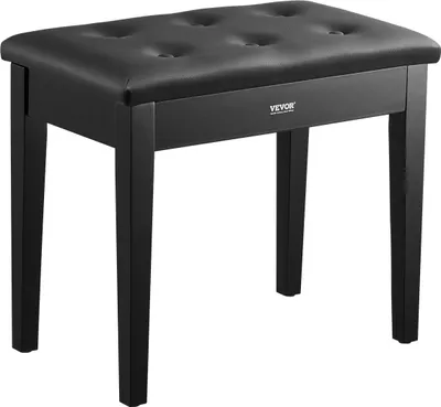Image de Banquette de piano VEVOR 560 x 350 x 485 mm, banquette de piano, clavier, chaise de piano, banquette de piano, tabouret, table de maquillage, salon, chambre à coucher