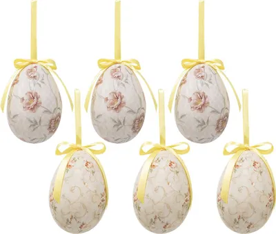 Produktbild von Clayre & Eef Ostern Anhänger Satz von 6 Ei Ø 7x10 cm Mehrere Kunststoff