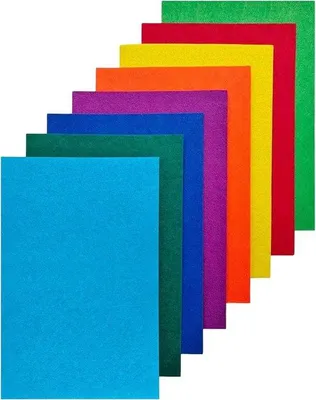 Obrázok produktu pre Farebné plstené listy, hrúbka 2 mm, rozmery 20 x 30 cm, 8 ks, na šitie