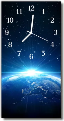 Produktbild von Tulup Glasuhr Wanduhr Küchenuhr Echt-Glas 30x60 Erde Welltal Blau