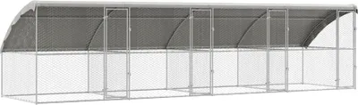 Immagine prodotto di vidaXL Gabbia per cani 4 pezzi Argento 8 x 2 x 2 m Acciaio zincato