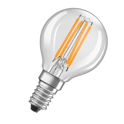 Imagen del producto de Lámpara LED OSRAM Retrofit CLASSIC P DIM, formato P, bombilla LED, vidrio transparente, 3,4 W, 470 lm, 4000 K, regulable, índice de reproducción cromática (CRI) 80