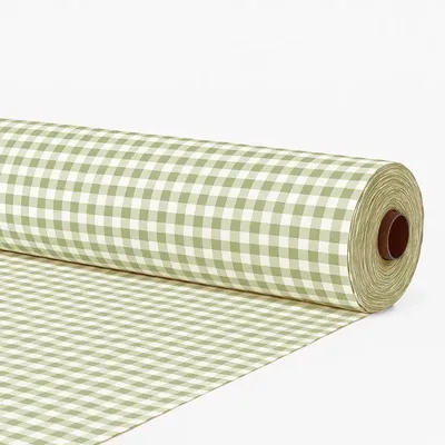 Productafbeelding van Gamusi katoenen vichy geruite stof, olijgroen – Stof breedte 280 cm, per meter – 70% katoen, 30% polyester – Standard 100 gecertificeerd – Doorlopende lengte