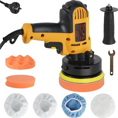 Image de Polisseuse pour voiture, puissance 700 W, vitesse réglable, jaune
