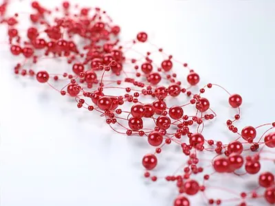 Zdjęcie produktu dla girlanda perłowa 3szt. CZERWONA | 2330-080