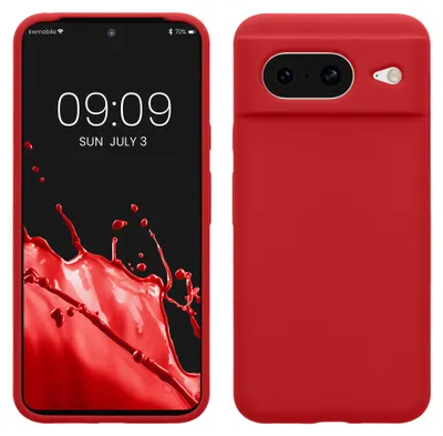 Produktbild von kwmobile Handyhülle für Google Pixel 8 Hülle, für Pixel 8 Case - Hülle Silikon - kabelloses Laden - Klassisch Rot