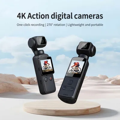 Obrázok produktu pre AIORBER 4K akčná kamera Mini, vrecková videokamera pre vlogovanie s Wi-Fi, 270° otočná šošovka, stabilizácia obrazu, čierna, určená na outdoorové aktivity