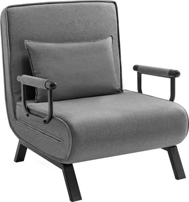 Produktbild von WOLTU Schlafsessel 3 in 1, mit Verstellbarer Rückenlehne, Leinen 74x82x80 cm, Dunkelgrau