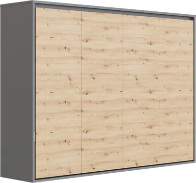 Produktbild von Schrankbett 160x200 Horizontal (M2 55 cm Tiefe) Anthrazit/Wildeiche