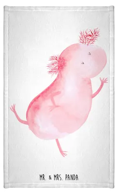 Produktbild von Mr. & Mrs. Panda Handtuch Axolotl Tanzen - Weiß - Geschenk, gut Gelaunt, Axolot, Gäste-WC, Sterne, Freudig, Frotteetuch, Klein, Baumwollhandtuch, Gästetuch, Lurch