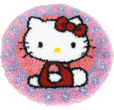 Knüpfteppich Hello Kitty, 55x55 cm, mehrfarbig, mit Knüpfhaken