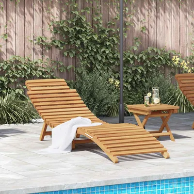 Produktbild von vidaXL Sonnenliege Braun 198 x 55 x 58,5 cm Massivholz Teak