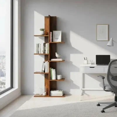 Immagine prodotto di Libreria a forma di albero con 8 ripiani, color marrone