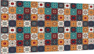 Produktbild von Herdabdeckplatte 90x52 Glaskeramikkochfeld Abdeckung Spritzschutz Glasplatte Deko Schneidebrett, Mosaik Stück