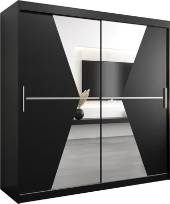 Produktbild von Kleiderschrank, Schiebetürenschrank Schlafzimmer, Schrank mit Spiegel MAROKO 200 cm