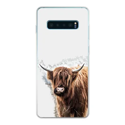 Produktbild von MuchoWow® Handyhülle Schutzhülle Hülle für Samsung Galaxy S10 Lite Schottischer Highlander - Farbe - Grau Silikon Softcase Handy Hülle - Schutz