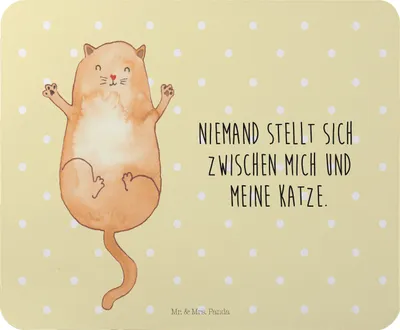 Produktbild von Mr. & Mrs. Panda Mouse Pad Katze Umarmen - Gelb Pastell - Geschenk, Cats, mousematte, Mauspad, computermatte, Liebe, Familie, laptop, Katzen, Mousepad