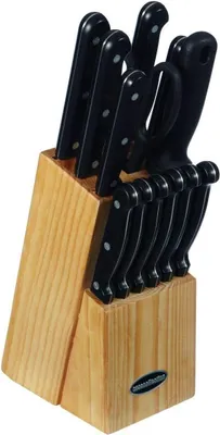 Obrázek produktu pro Sada nožů (14 kusů), nerezové nože, dřevěný blok, pro kuchyň