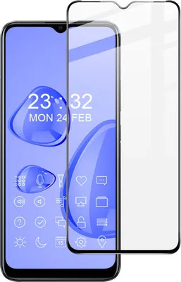 Produktbild von Gehärtetes Glas Bizon Glass Edge für Realme C31, Schwarz
