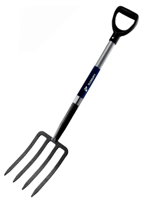 Produktbild von Spatengabel mit 4 Zinken, Gartengrabegabel, geschmiedeter Stahl mit D-Griff, 104,1 cm