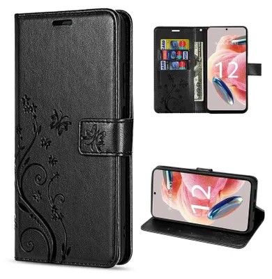 Produktbild von Handyhülle Xiaomi Redmi Note 12 5G / Poco X5 5G, Handy Tasche Wallet Case Flip Cover Schwarz