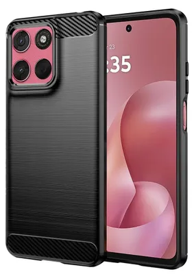 Produktbild von Techsuit - Carbon Silicone Silikonhülle für Motorola Moto G57 Power / Moto G67 Power – schwarz