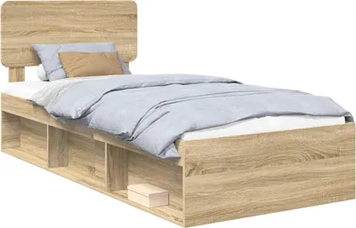 Obrázek produktu pro vidaXL Rám postele s čelem Sonoma 90 x 190 cm z masivního borovicového dřeva