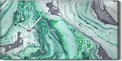 Produktbild von Wanduhr Uhr Wandbild Leinwand Geräuschlos 60x30 Malerei Abstrakte Kunst - weiße Hände