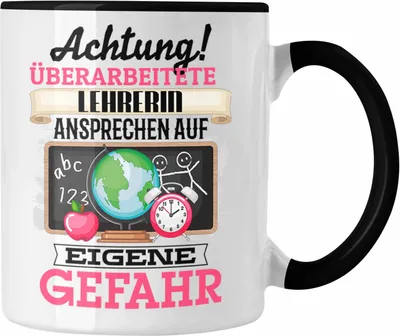 Produktbild von Trendation - Lehrerin Tasse Geschenk Lustiger Spruch Geschenkidee Kaffeebecher für Klassenlehrerin Kollegin (Schwarz)