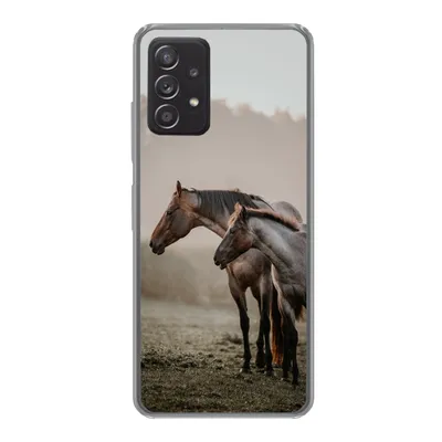 Produktbild von MuchoWow® Handyhülle Schutzhülle Hülle für Samsung Galaxy A53 5G Pferde - Nebel - Wiese Silikon Softcase Handy Hülle - Schutzabdeckung