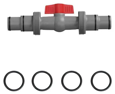 Productafbeelding van Poolslangconnector, afsluitkraan, 32 mm naar 38 mm, PVC, 2-weg kogelkraan voor bovengrondse zwembaden en zwembadpompen, onderhoud