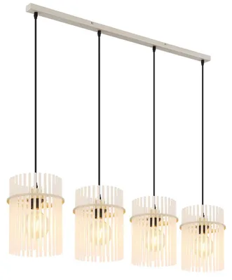 Produktbild von LED Hängeleuchte, Metall, sandfarben, Glasstäbe, H 140 cm