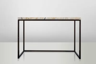 Produktbild von Casa Padrino Art Deco Beistelltisch Onyx / Metall 120 x 40 cm- Jugendstil Tisch - Möbel Konsole