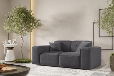 Produktbild von Sofa Designersofa CESINA 2-Sitzer in Stoff Ascot Bukla Grafit