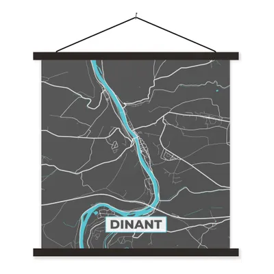 Obrázek produktu pro MuchoWow® Textilní plakát - Belgie - Dinant - Mapa města - Modrá - Mapa - 90x90cm - S černými lamelami