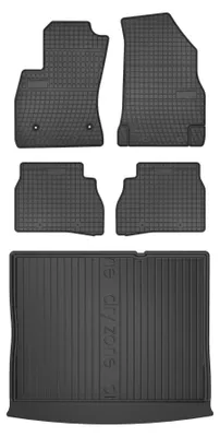 Produktbild von Gummimatten + Kofferraumwanne für Opel Combo D 2011-2018 (Van) – Schwarz, passgenau – Wielganizator SolidPRO