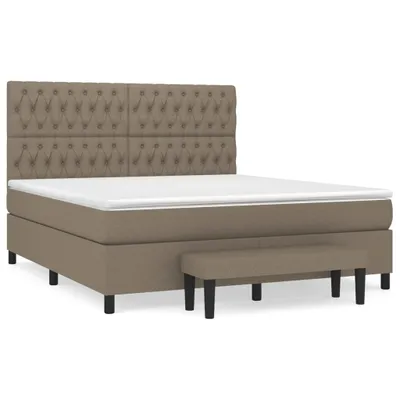 Produktbild von Boxspringbett mit Matratze Taupe 180x200 cm Stoff