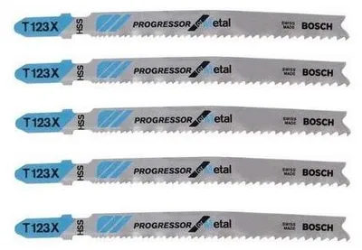 Image de Lot de 5 Lames de Scie Sauteuse T 123 X BOSCH 2608638473 pour métal
