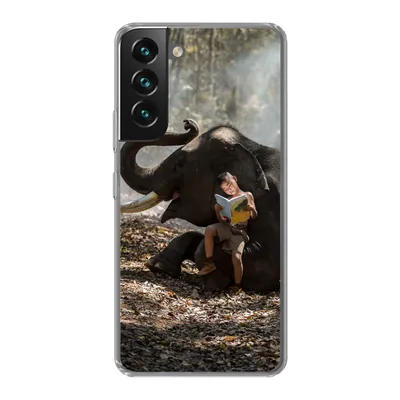 Produktbild von MuchoWow® Handyhülle Schutzhülle Hülle für Samsung Galaxy S22 Elefant - Junge - Buch - Wald - Tiere - Natur Silikon Softcase Handy Hülle - Mobiltelefonhülle
