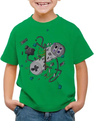 Produktbild von style3 16-Bit Controller T-Shirt Kinder snes kart yoshi luigi mario