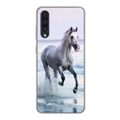 Produktbild von MuchoWow® Handyhülle Schutzhülle Hülle für Samsung Galaxy A30s Pferd - Meer - Pastell Silikon Softcase Handy Hülle - Karteninhaber