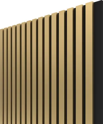 Obrázok produktu pre Akustický panel WALL CONCEPT zlatý, čierna plsť + MDF, 2750x604x21 mm, 1,66 m2