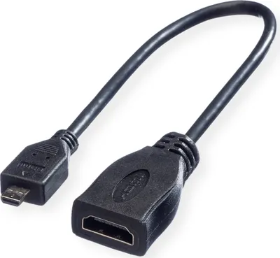 Produktbild von ROLINE HDMI High Speed Kabel mit Ethernet, HDMI BU - Micro HDMI ST, 0,22 m