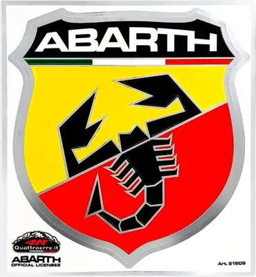Produktbild von Abarth Chromaufkleber Offizielle 1 Schild, Tischmaße 150 x 200 mm