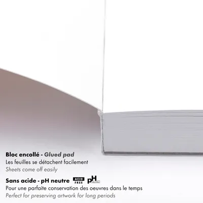 Produktbild von CLAIREFONTAINE Paint'On Mixed-Media-Block Extra Weiß 250 g/m² – 40 Blatt - A3