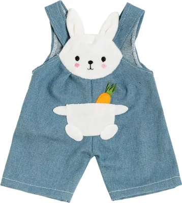 Immagine prodotto di Salopette per bambola con camicia a righe "Bunny Lou", taglia 35-45 cm