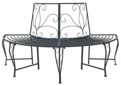 Produktbild von Baumbank 4-Sitzanzahl 160 x 80 x 89 cm Stahl Silber Grau